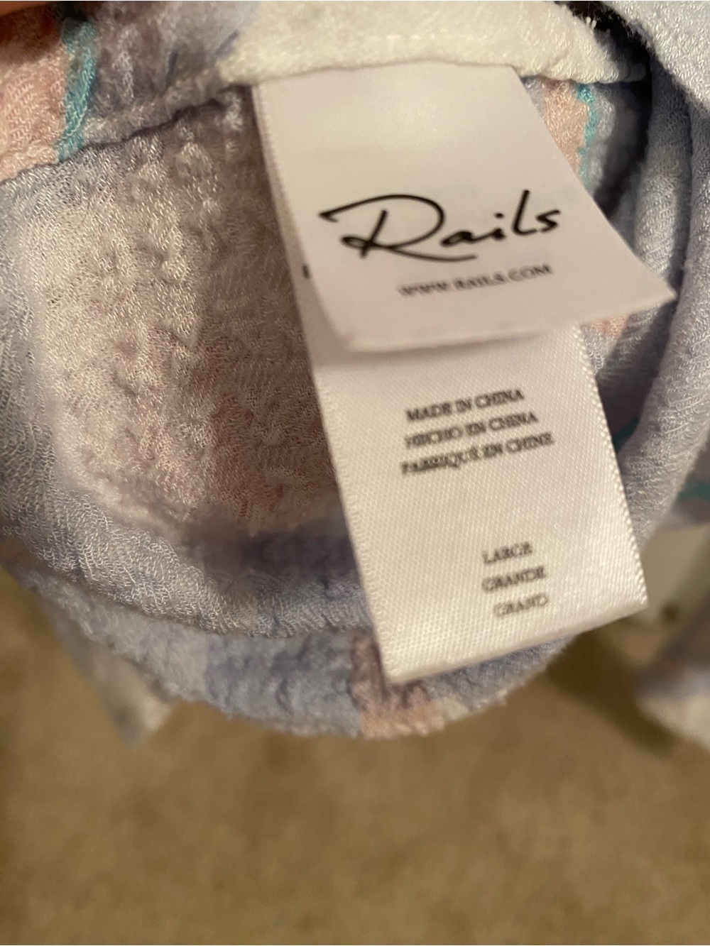Rails Lightweight Plaid Button-Up Shirt in Pastels - Picture 5 of 7